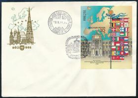 1986 Európai Biztonsági és Együttműködési értekezlet (X.) vágott blokk FDC-n (5.000)