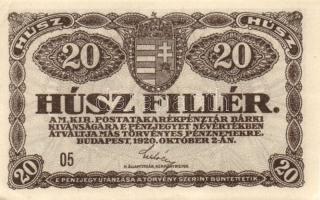 1920. 20f (2x) T:I-,II+