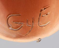 Győrbíró Enikő (1932-1999): Lány, tükörrel, kerámia figura Kézzel festett Jelzett, hibátlan , m: 21 ...