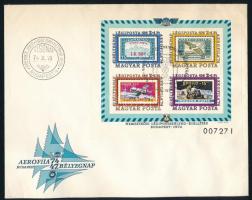 1974 Bélyegnap (47.) - Aerofila (III.) vágott blokk FDC-n (4.000)