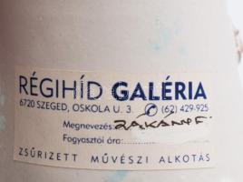 Zákány Eszter: Éneklő lány, kerámia figura és csengő egyben Kézzel festett Jelzett, hibátlan , m: 20...