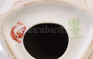 Hollóházi porcelán kacsa dísz, kézzel festett, jelzett, 23x19 cm