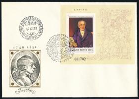 1982 Festmény (XX.) - Goethe vágott blokk FDC-n (5.500)