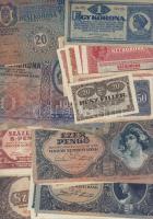 103 db klf magyar bankjegy Gulden-, korona-, pengő-, forint-időszakból jobbakkal, Adamovszky-katalógus alapján rendezve, variánsokkal T:II,II/III,III