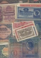 94 db klf magyar bankjegy Gulden-, korona-, pengő-, forint-időszakból jobbakkal, Adamovszky-katalógus alapján rendezve, variánsokkal T:II,II/III,III