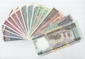 India ~1969-2005. 1R-500R (16db) T:UNC-XF többön a szokásos tűlyukak
India ~1969-2005. 1 Rupee - 50...