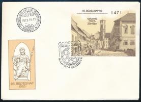 1983 Bélyegnap (25.) vágott blokk FDC-n (4.000)