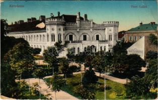 1914 Komárom, Komárno; Tiszti kaszinó. Czike Dénes kiadása / K.u.K. military officers' casino (ázott sarok / wet corner)