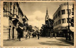 1939 Komárom, Komárno; Nádor utca, Cikta, Otthon kávéház / street view, shops, café (fl)