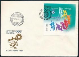 1983 Téli Olimpia (VII.) - Szarajevó vágott blokk FDC-n (4.000)