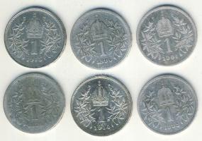 Ausztria 1894-1915. 1K Ag (6x) mind klf évszámmal T:2,3