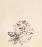 Villeroy &amp; Boch virágmintás 3 darab tál, cca 1880, jelzett, sérüléssel, d: 24 cm