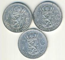 Hollandia 1954-56. 1G Ag (3x) klf évszámmal T:2/3