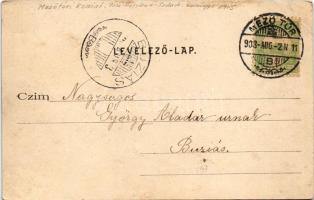 1903 Mezőtúr, Kaszinó. Gettler Ignác kiadása (fl)