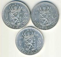 Hollandia 1955-65. 1G Ag (3x) klf évszámmal T:2/3