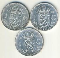 Hollandia 1954-56. 1G Ag (3x) klf évszámmal T:2/3