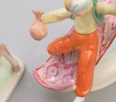 3 db Drasche figura. Kézzel festett, jelzett, hibátlan 16 cm ig