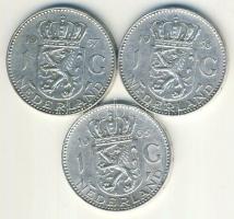 Hollandia 1957-65. 1G Ag (3x) klf évszámmal T:2/3