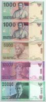 Indonézia 2000-2009. 1000R-20.000R (5xklf) T:UNC,AU Indonesia 2000-2009. 1000 Rupiah - 20.000 Rupiah (5xdiff) C:UNC,AU