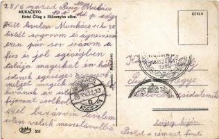 1938 Munkács, Mukacheve, Mukacevo; Hotel Cilag a Rákoczyho ulice / Rákóczi utca, Csillag szálloda, a...