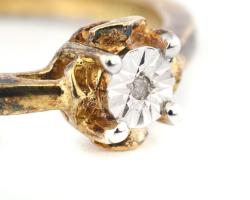 Ezüst (Ag) gyűrű 0,01ct brillel ékítve, bruttó: 2,03 g , m: 56. tanusítvánnyal