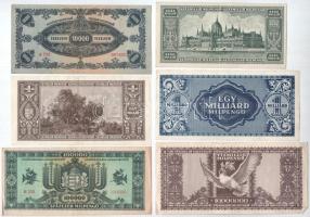 1946. 10.000MP - 1.000.000.000MP (6xklf) T:F szép papír
