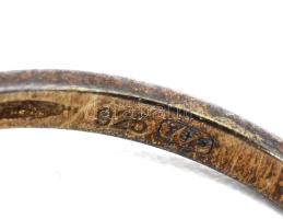 Ezüst (Ag) gyűrű 0,02ct brillel ékítve, bruttó: 2,37 g , m: 56. tanusítvánnyal