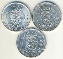 Hollandia 1954-65. 1G Ag (3x) klf évszámmal T:2/3