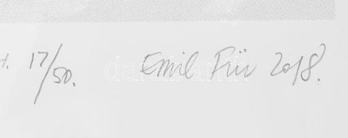 Für Emil (1967-): "Promenade", 2018. Szitanyomat, papír, jelzett, számozott (17/50). 33×23...