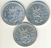 Hollandia 1955-64. 1G Ag (3x) klf évszámmal T:2/3