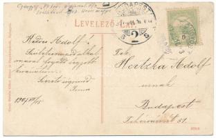 1907 Gyöngyös, Fő tér, templom, piac, Hotel Bruckner szálloda, sörcsarnok és étterem. Steinitz Gábor...