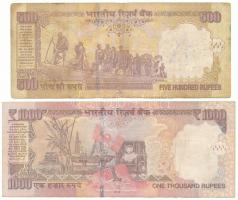 India DN(2009) 500R + DN(2014) 1000R T:F az egyiken tűlyukak és firka
India ND(2009) 500 Rupees + N...