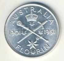 Ausztrália 1951. 1Fl Ag "50 éves jubileum" T:1-/2+