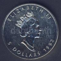 Kanada 1992. 5$ Ag (999) 1oz. II. Erzsébet T:PL