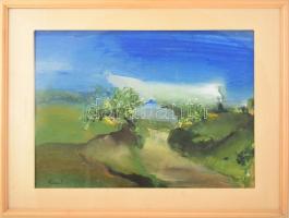 Kokas Ignác (1926-2009): "Út befelé". Gouache, akril, papír. Jelezve balra lent: Kokas I. ...