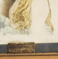 Dévay Andor (1883-?): Kislány, Párizs, 1912 (szecessziós/art nouveau grafika). Színezett rézkarc, pa...