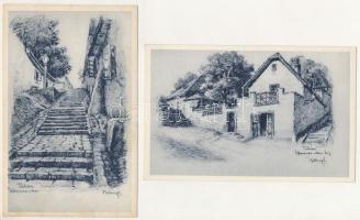 Budapest - 4 db régi képeslap (közte Tabán)