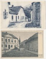 Budapest - 4 db régi képeslap (közte Tabán)