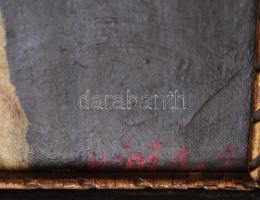 Onódi B jelzéssel (Onódi Béla?): Arckép. Olaj, karton. Sérült. Antik, kissé kopott fakeretben. 45x34...