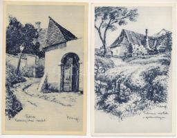 Budapest I. Tabán s: Helbing - 4 db régi képeslap