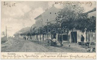 1905 Budapest XXII. Budafok, Dunasor, Takarékpénztár épülete, üzlet. Kohn és Grünhut kiadása (fl)