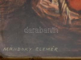 Mándoky Elemér jelzéssel: Szerelmespár. Akavrell, papír. Dekoratív, üvegezett, sérült fakeretben. 40...