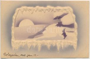 1910 Winter landscape art postcard. Emb.