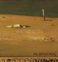 ifj. Benedek Jenő (1939-2019): Tengerparton. Olaj, farost, jelzett. Üvegezett fakeretben 25x35 cm