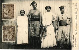 Diego-Suarez, Antsiranana; Types Betsimisaraka et Sakalave et leurs Ramatoas / Ramatoas, Betsimisaraka and Sakalava people from Madagascar, folklore