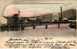 1903 Nyitra, Nitra; híd, gőzmalom / bridge, steam mill