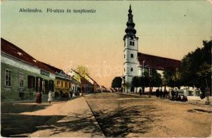 1914 Alsólendva, Alsó-Lendva, Dolnja Lendava; Fő utca, templom tér, Wortman Benő üzlete. Balkányi Ernő kiadása / main street, church, shop (fl)