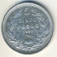 Chile 1927. 5P Ag T:2/3 ph.