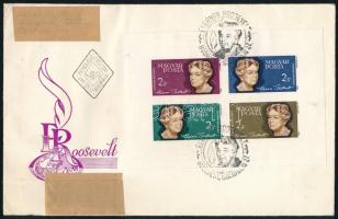 1964 Eleanor Roosevelt vágott blokk ajánlott FDC-n (4.000)