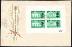 1962 A malária elleni küzdelem éve (II.) vágott kisív FDC-n (7.000)